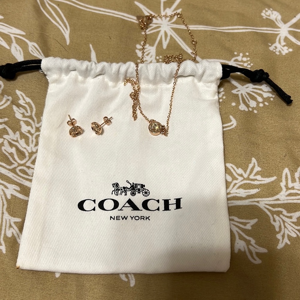 Coach earring and necklace set